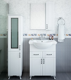 Sanflor Мебель для ванной Глория 65 R белая матовая – фотография-2